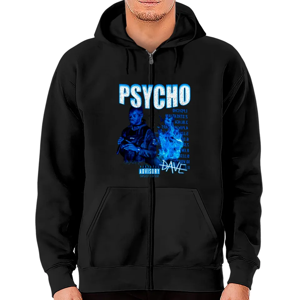 Santan Dave Hoodies – Psycho Dave Rapper Zipped Printed Hoodie